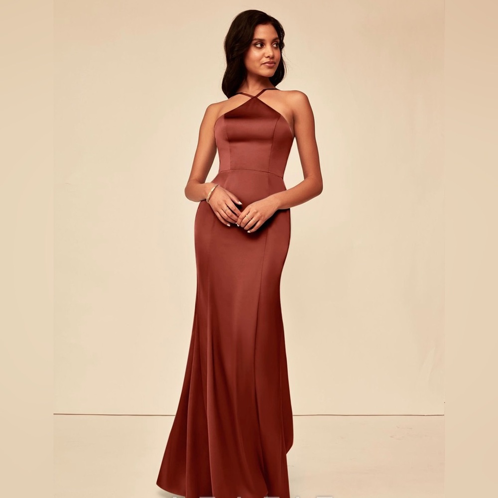 Azazie Stacey Bridesmaid Dress - Terracotta